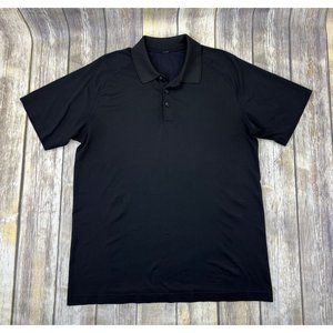 Lululemon Polo Shirt Mens Size XL Black Short Sleeves Athletic Casual Golf